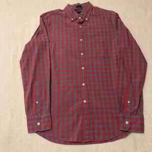 J.Crew Flex Washed Button Down Shirt Slim Fit Red Blue Men’s Small